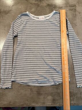 Cat & Jack Light Blue and Navy Striped Long-Sleeve Top